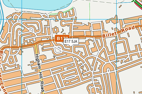 E17 5JA map - OS VectorMap District (Ordnance Survey)