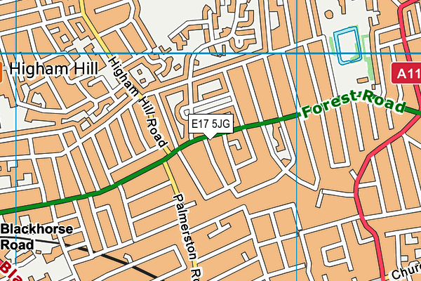 E17 5JG map - OS VectorMap District (Ordnance Survey)