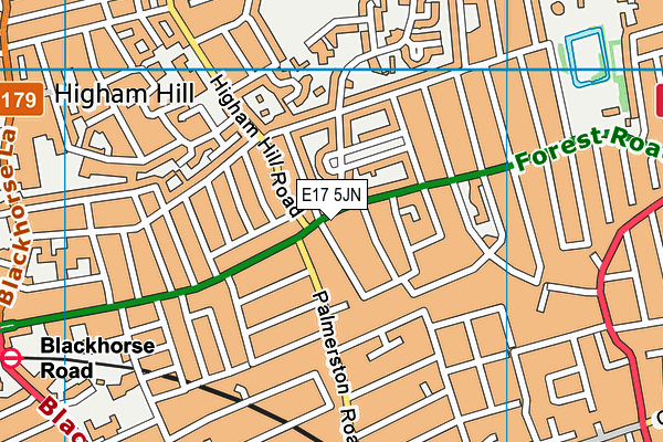 E17 5JN map - OS VectorMap District (Ordnance Survey)