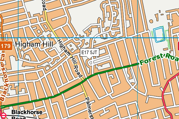 E17 5JT map - OS VectorMap District (Ordnance Survey)