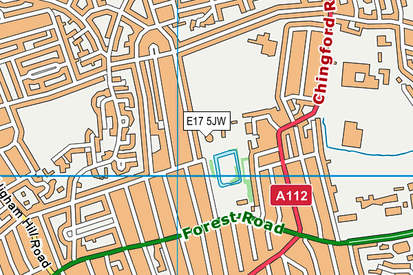 E17 5JW map - OS VectorMap District (Ordnance Survey)