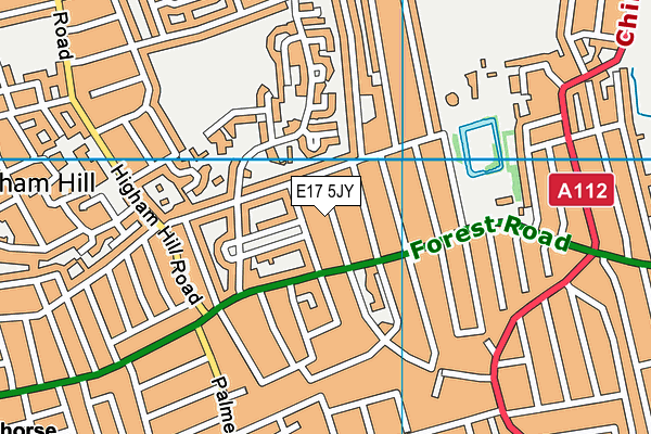 E17 5JY map - OS VectorMap District (Ordnance Survey)