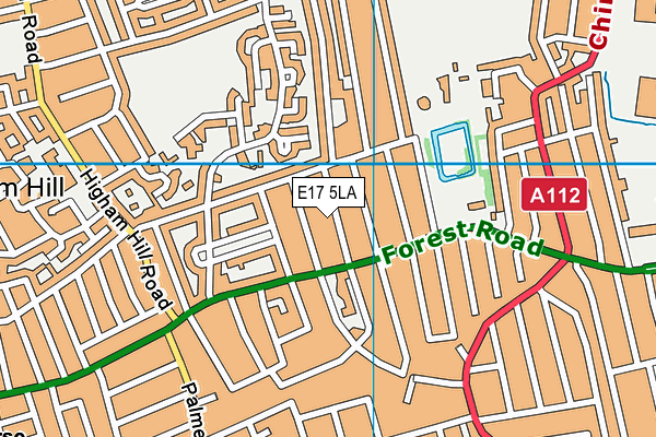 E17 5LA map - OS VectorMap District (Ordnance Survey)