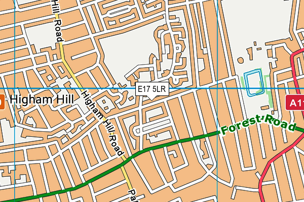 E17 5LR map - OS VectorMap District (Ordnance Survey)