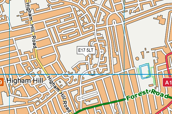 E17 5LT map - OS VectorMap District (Ordnance Survey)