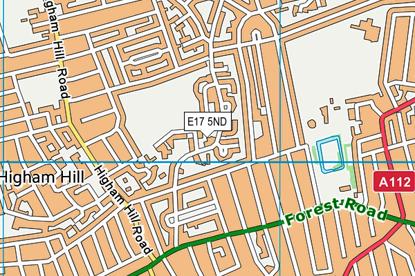E17 5ND map - OS VectorMap District (Ordnance Survey)