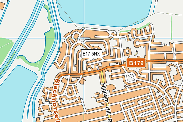 E17 5NX map - OS VectorMap District (Ordnance Survey)
