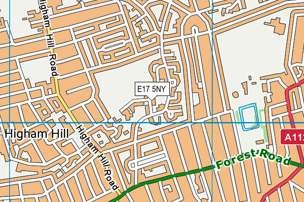 E17 5NY map - OS VectorMap District (Ordnance Survey)