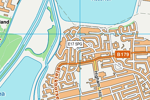 E17 5PG map - OS VectorMap District (Ordnance Survey)