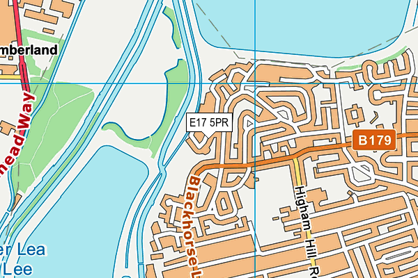 E17 5PR map - OS VectorMap District (Ordnance Survey)