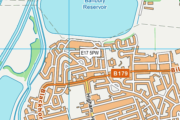 E17 5PW map - OS VectorMap District (Ordnance Survey)