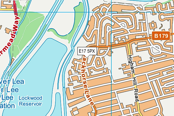 E17 5PX map - OS VectorMap District (Ordnance Survey)