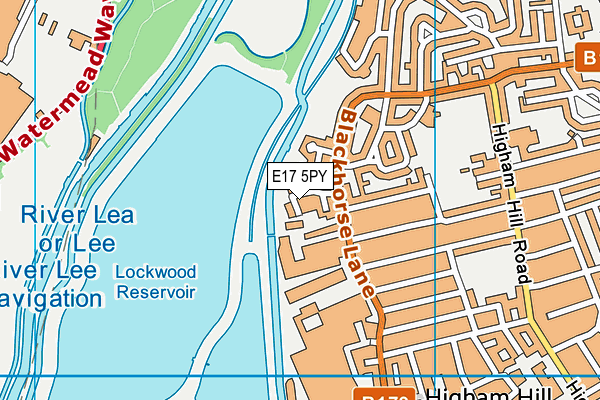 E17 5PY map - OS VectorMap District (Ordnance Survey)