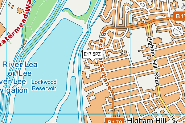 E17 5PZ map - OS VectorMap District (Ordnance Survey)