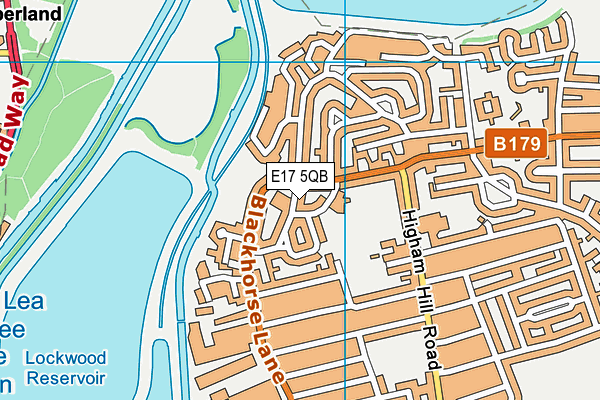 E17 5QB map - OS VectorMap District (Ordnance Survey)