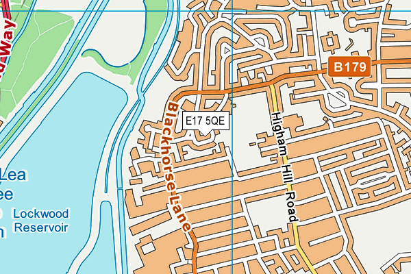 E17 5QE map - OS VectorMap District (Ordnance Survey)