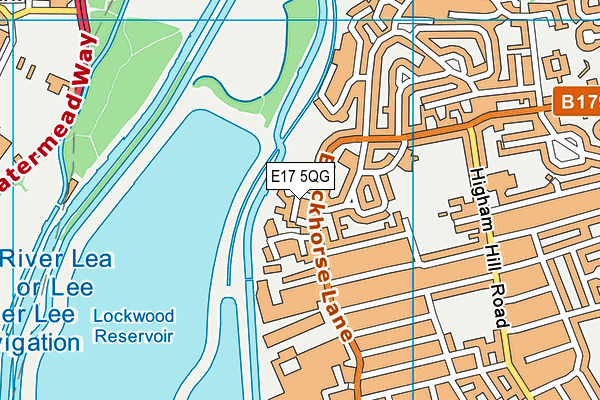 E17 5QG map - OS VectorMap District (Ordnance Survey)