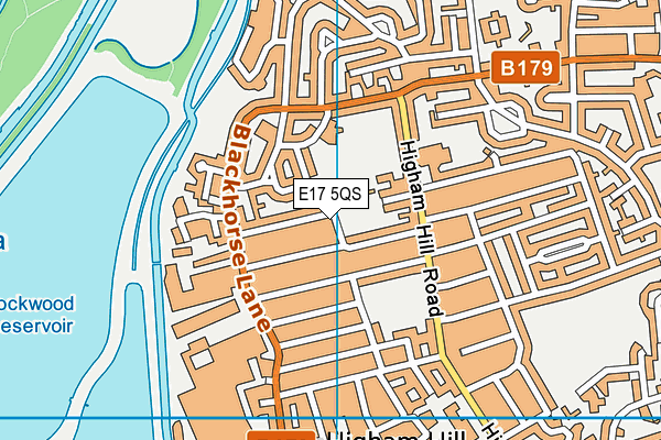 E17 5QS map - OS VectorMap District (Ordnance Survey)