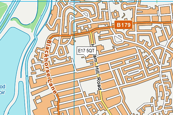 E17 5QT map - OS VectorMap District (Ordnance Survey)