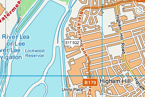 E17 5QZ map - OS VectorMap District (Ordnance Survey)