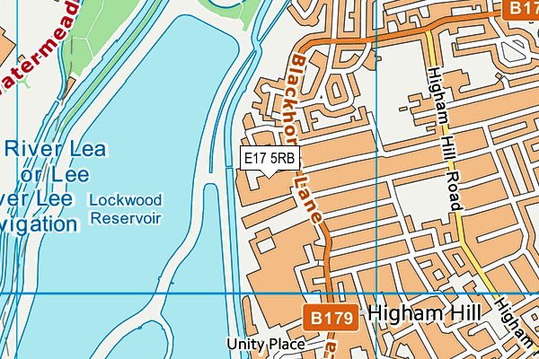 E17 5RB map - OS VectorMap District (Ordnance Survey)
