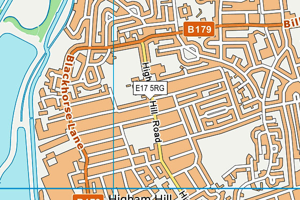 E17 5RG map - OS VectorMap District (Ordnance Survey)