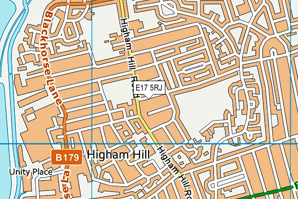E17 5RJ map - OS VectorMap District (Ordnance Survey)