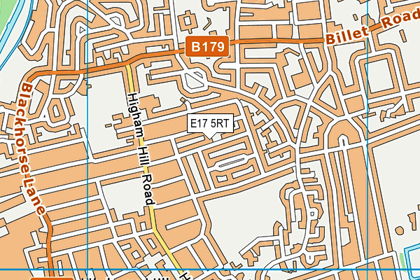E17 5RT map - OS VectorMap District (Ordnance Survey)