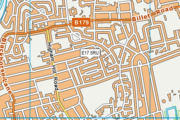 E17 5RU map - OS VectorMap District (Ordnance Survey)