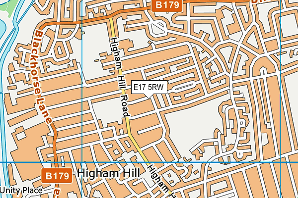 E17 5RW map - OS VectorMap District (Ordnance Survey)