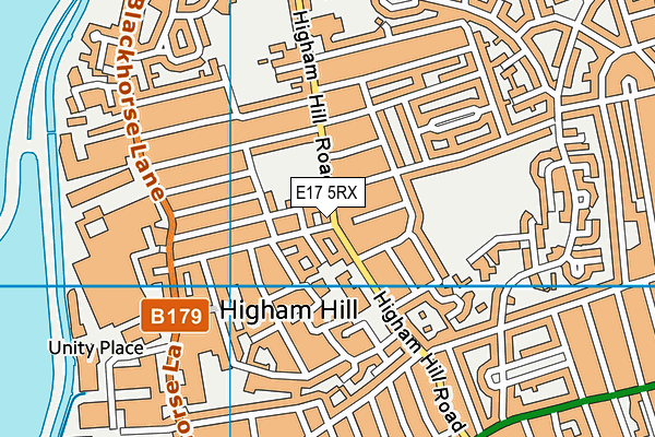 E17 5RX map - OS VectorMap District (Ordnance Survey)
