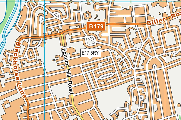 E17 5RY map - OS VectorMap District (Ordnance Survey)