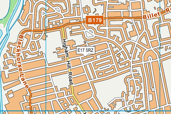 E17 5RZ map - OS VectorMap District (Ordnance Survey)