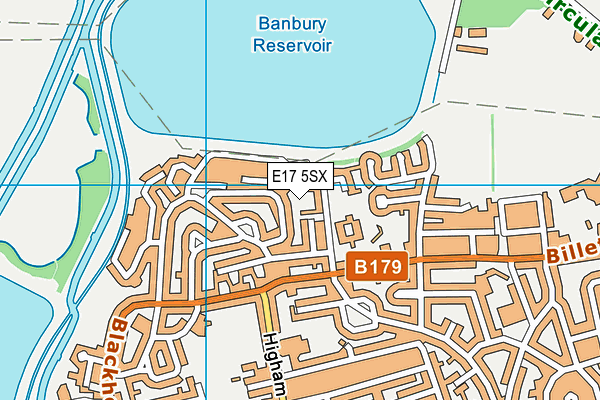 E17 5SX map - OS VectorMap District (Ordnance Survey)