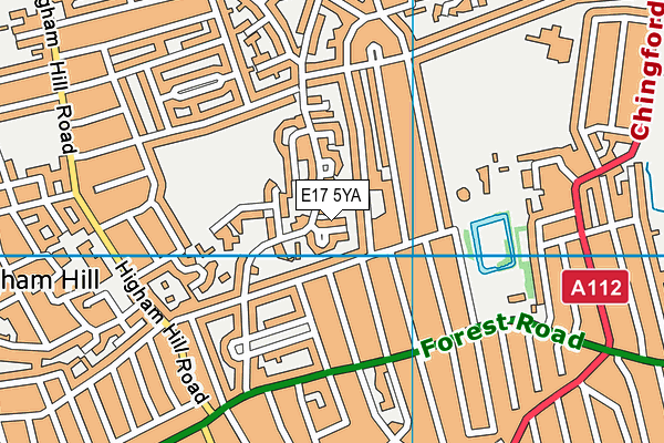 E17 5YA map - OS VectorMap District (Ordnance Survey)