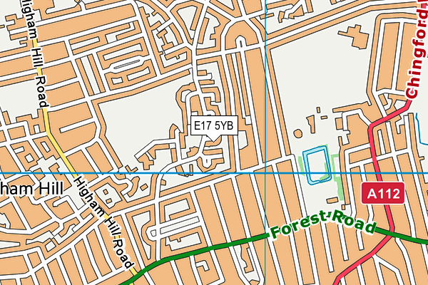 E17 5YB map - OS VectorMap District (Ordnance Survey)