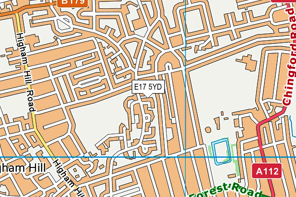 E17 5YD map - OS VectorMap District (Ordnance Survey)