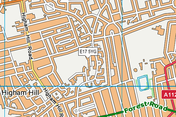 E17 5YG map - OS VectorMap District (Ordnance Survey)