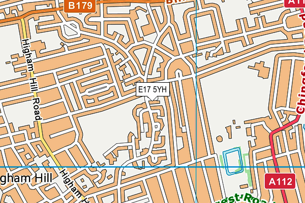 E17 5YH map - OS VectorMap District (Ordnance Survey)