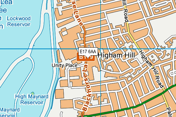 E17 6AA map - OS VectorMap District (Ordnance Survey)
