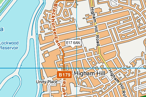E17 6AN map - OS VectorMap District (Ordnance Survey)