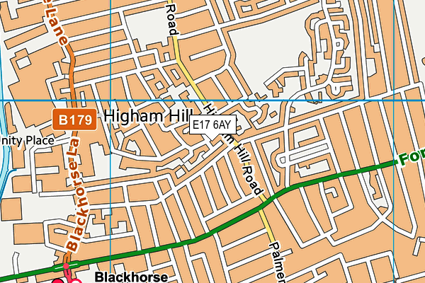 E17 6AY map - OS VectorMap District (Ordnance Survey)