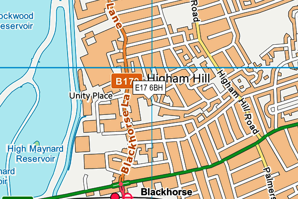 E17 6BH map - OS VectorMap District (Ordnance Survey)