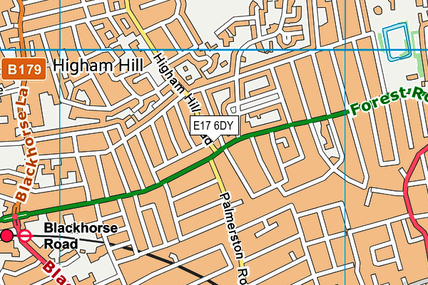 E17 6DY map - OS VectorMap District (Ordnance Survey)