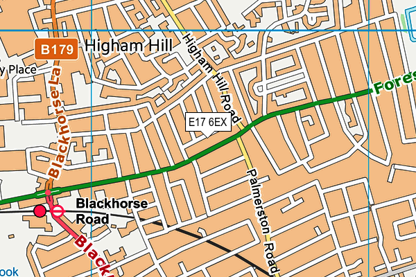 E17 6EX map - OS VectorMap District (Ordnance Survey)