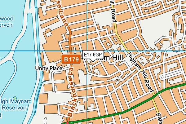 E17 6GP map - OS VectorMap District (Ordnance Survey)