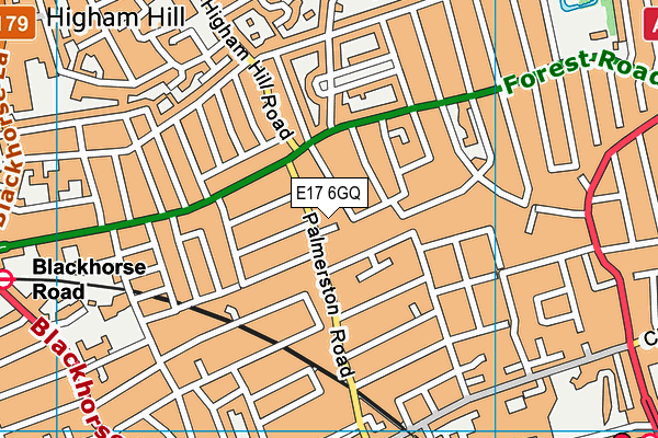 E17 6GQ map - OS VectorMap District (Ordnance Survey)