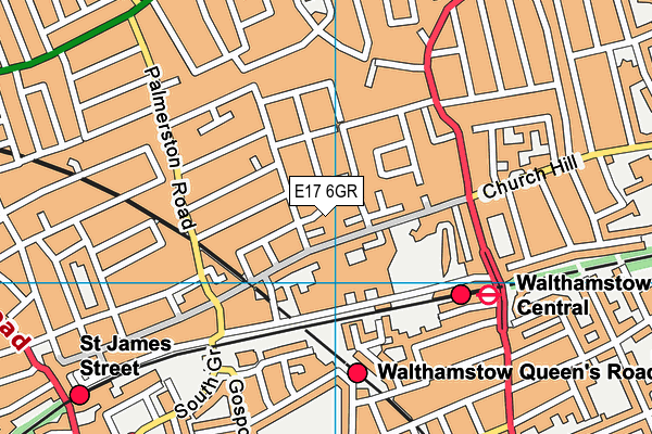 E17 6GR map - OS VectorMap District (Ordnance Survey)