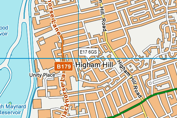 E17 6GS map - OS VectorMap District (Ordnance Survey)