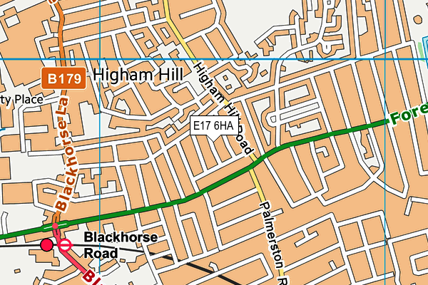 E17 6HA map - OS VectorMap District (Ordnance Survey)